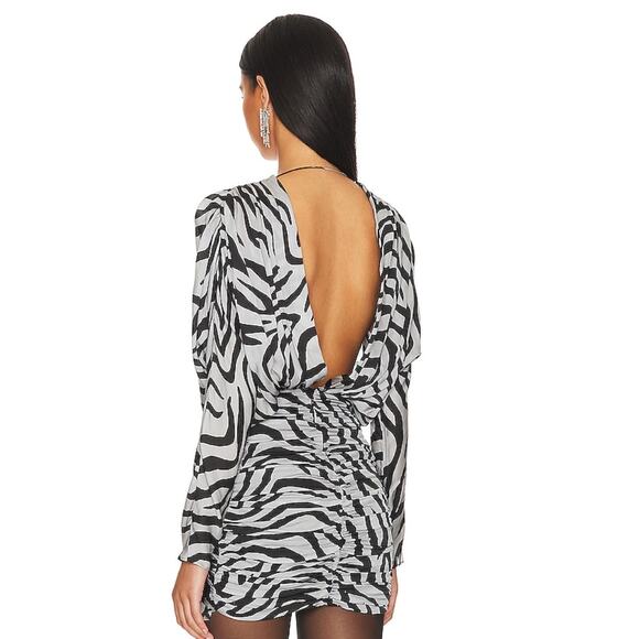 L'Academie Bisa Mini Dress in Black Geo Zebra NWT Size XS - Picture 3 of 3